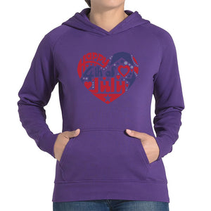 Women's Word Art Hooded Sweatshirt - July 4th Heart