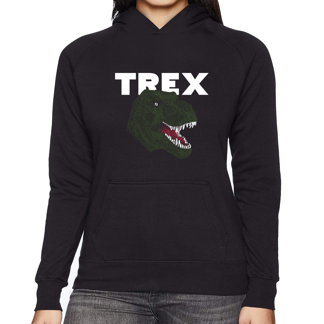 T-Rex Head  - Women's Word Art Hooded Sweatshirt