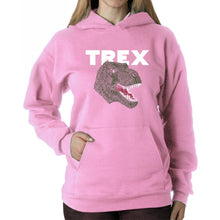 Load image into Gallery viewer, T-Rex Head  - Women&#39;s Word Art Hooded Sweatshirt