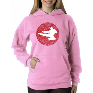 Types of Martial Arts - Women's Word Art Hooded Sweatshirt