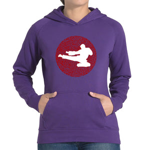 Types of Martial Arts - Women's Word Art Hooded Sweatshirt
