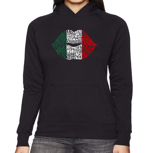 Latina Lips  - Women's Word Art Hooded Sweatshirt