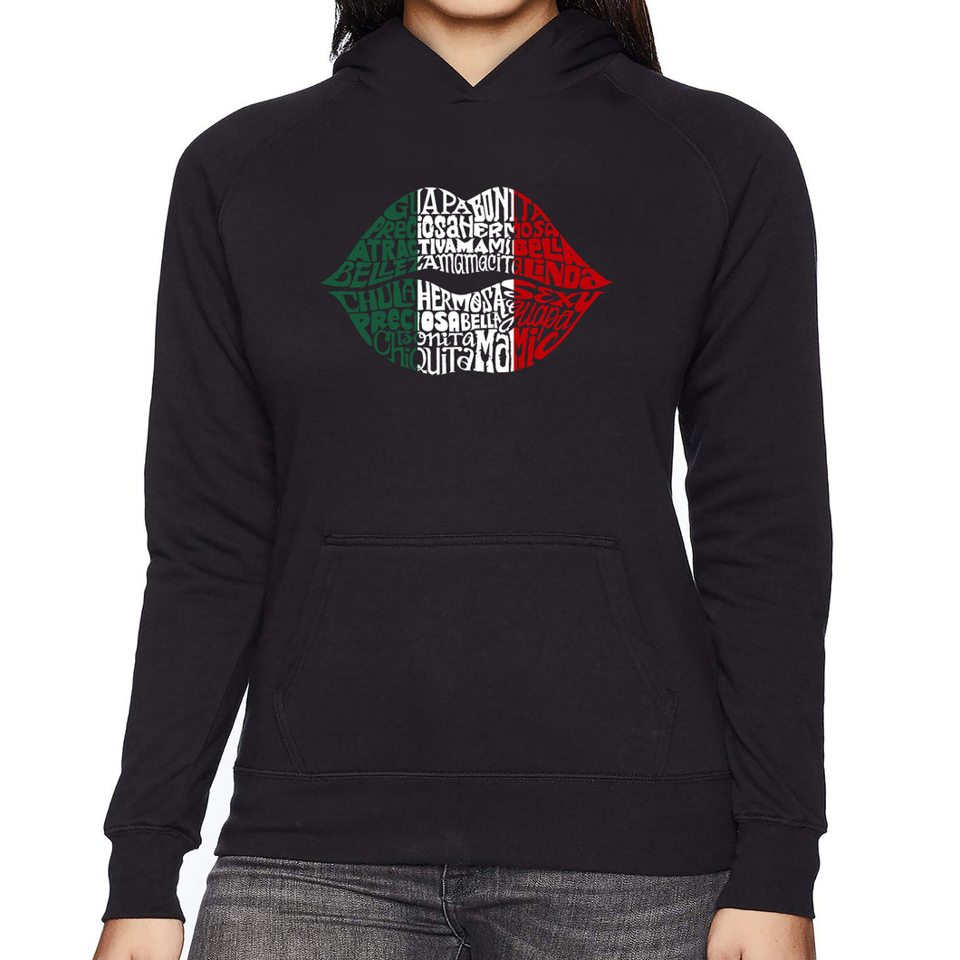 Latina Lips  - Women's Word Art Hooded Sweatshirt