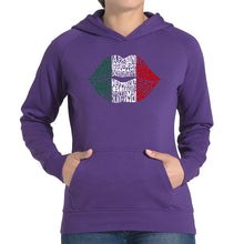 Load image into Gallery viewer, Latina Lips  - Women&#39;s Word Art Hooded Sweatshirt