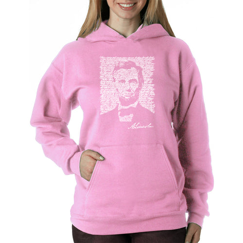 ABRAHAM LINCOLN GETTYSBURG ADDRESS - Women's Word Art Hooded Sweatshirt
