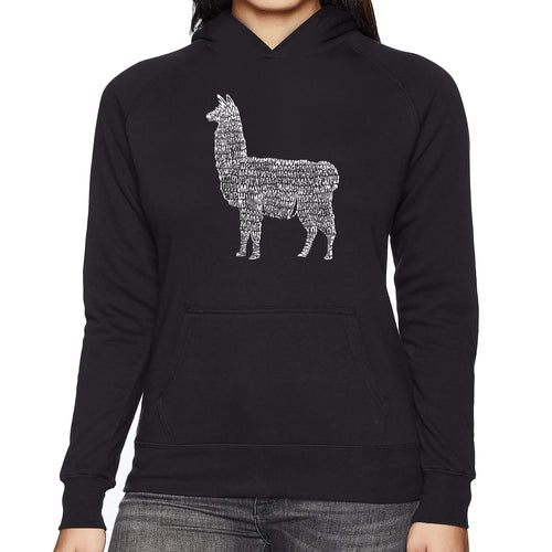Llama Mama  - Women's Word Art Hooded Sweatshirt