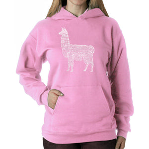 Llama Mama  - Women's Word Art Hooded Sweatshirt