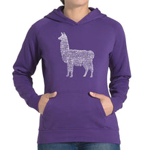 Load image into Gallery viewer, Llama Mama  - Women&#39;s Word Art Hooded Sweatshirt