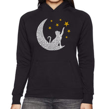 Load image into Gallery viewer, Cat Moon - Women&#39;s Word Art Hooded Sweatshirt