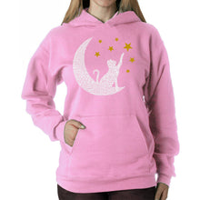 Load image into Gallery viewer, Cat Moon - Women&#39;s Word Art Hooded Sweatshirt