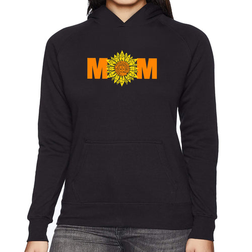 Mom Sunflower  - Women's Word Art Hooded Sweatshirt