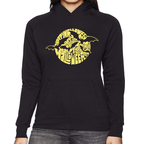 Halloween Bats  - Women's Word Art Hooded Sweatshirt