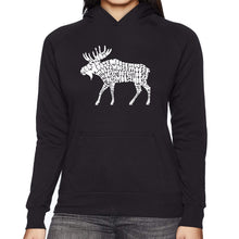 Load image into Gallery viewer, Moose  - Women&#39;s Word Art Hooded Sweatshirt