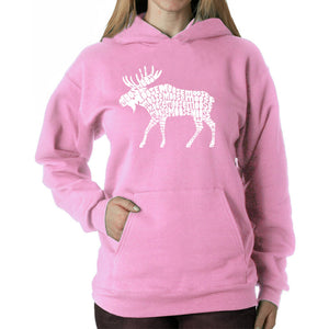 Moose  - Women's Word Art Hooded Sweatshirt