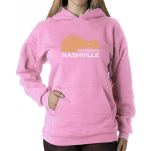 Nashville Guitar - Women's Word Art Hooded Sweatshirt