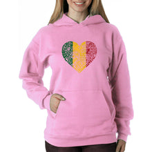 Load image into Gallery viewer, One Love Heart - Women&#39;s Word Art Hooded Sweatshirt