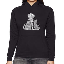 Load image into Gallery viewer, Dogs and Cats  - Women&#39;s Word Art Hooded Sweatshirt