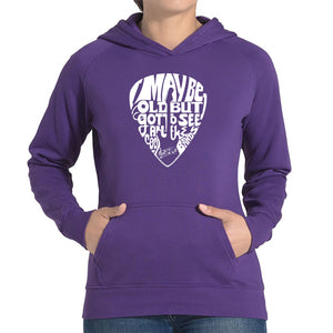 Guitar Pick  - Women's Word Art Hooded Sweatshirt