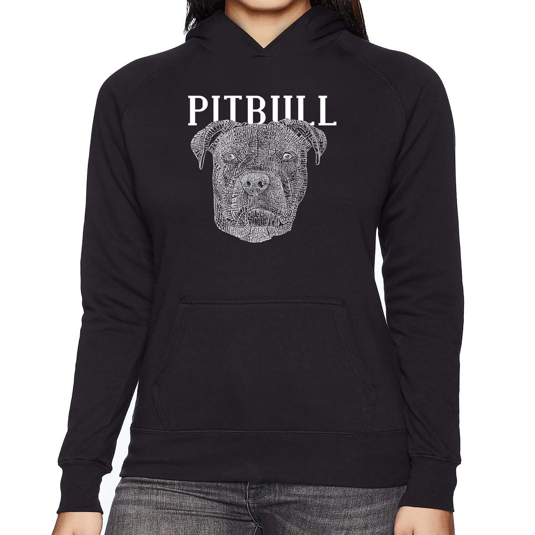 Pitbull Face - Women's Word Art Hooded Sweatshirt