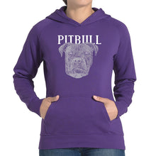 Load image into Gallery viewer, Pitbull Face - Women&#39;s Word Art Hooded Sweatshirt