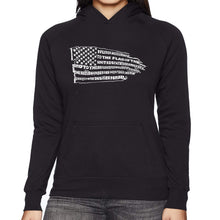 Load image into Gallery viewer, Pledge of Allegiance Flag - Women&#39;s Word Art Hooded Sweatshirt