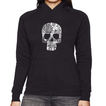 Load image into Gallery viewer, Rock n Roll Skull - Women&#39;s Word Art Hooded Sweatshirt