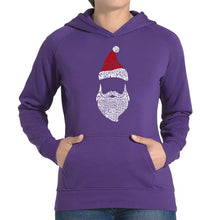 Load image into Gallery viewer, Santa Claus  - Women&#39;s Word Art Hooded Sweatshirt