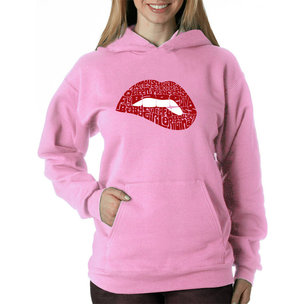 Savage Lips - Women's Word Art Hooded Sweatshirt