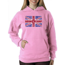 Load image into Gallery viewer, God Save The Queen - Women&#39;s Word Art Hooded Sweatshirt