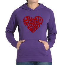 Load image into Gallery viewer, Just a Small Town Girl  - Women&#39;s Word Art Hooded Sweatshirt