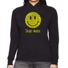 Load image into Gallery viewer, Dead Inside Smile - Women&#39;s Word Art Hooded Sweatshirt
