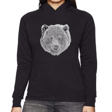 Load image into Gallery viewer, Bear Face  - Women&#39;s Word Art Hooded Sweatshirt