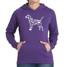 Load image into Gallery viewer, Dog Paw Prints  - Women&#39;s Word Art Hooded Sweatshirt