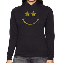 Load image into Gallery viewer, Rockstar Smiley  - Women&#39;s Word Art Hooded Sweatshirt