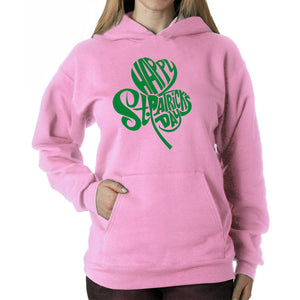 St Patricks Day Shamrock  - Women's Word Art Hooded Sweatshirt