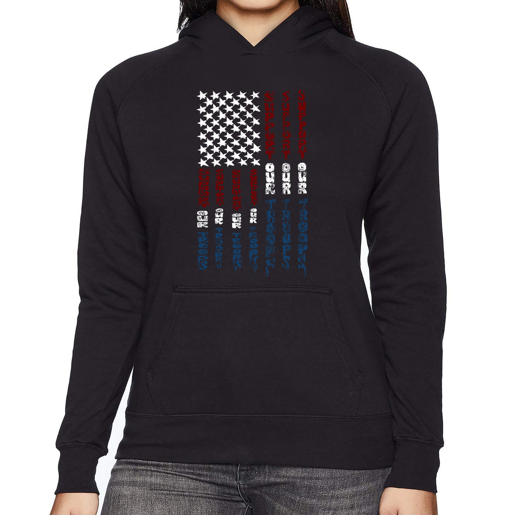 Support our Troops  - Women's Word Art Hooded Sweatshirt