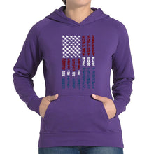 Load image into Gallery viewer, Support our Troops  - Women&#39;s Word Art Hooded Sweatshirt