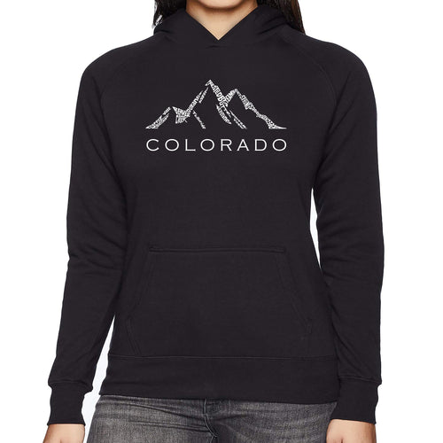 Colorado Ski Towns  - Women's Word Art Hooded Sweatshirt