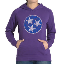 Load image into Gallery viewer, Tennessee Tristar - Women&#39;s Word Art Hooded Sweatshirt