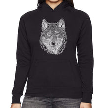 Load image into Gallery viewer, Wolf - Women&#39;s Word Art Hooded Sweatshirt