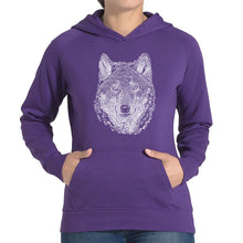 Load image into Gallery viewer, Wolf - Women&#39;s Word Art Hooded Sweatshirt