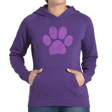 Load image into Gallery viewer, XOXO Dog Paw  - Women&#39;s Word Art Hooded Sweatshirt