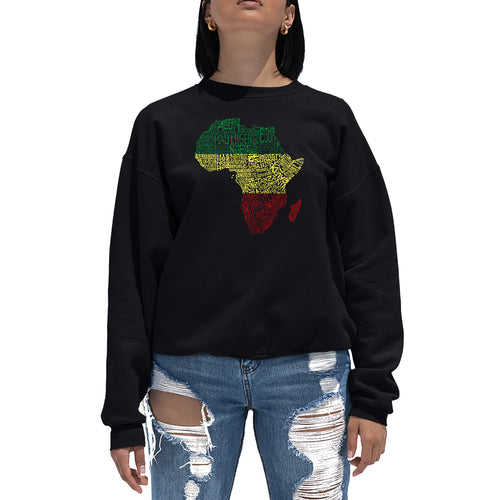 Countries in Africa - Women's Word Art Crewneck Sweatshirt