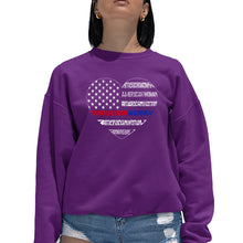 Load image into Gallery viewer, American Woman  - Women&#39;s Word Art Crewneck Sweatshirt