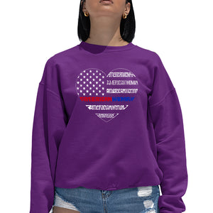 American Woman  - Women's Word Art Crewneck Sweatshirt