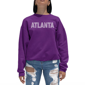 ATLANTA NEIGHBORHOODS - Women's Word Art Crewneck Sweatshirt