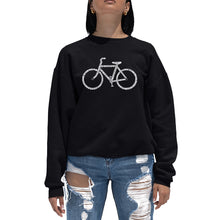 Load image into Gallery viewer, SAVE A PLANET, RIDE A BIKE - Women&#39;s Word Art Crewneck Sweatshirt