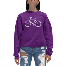 Load image into Gallery viewer, SAVE A PLANET, RIDE A BIKE - Women&#39;s Word Art Crewneck Sweatshirt