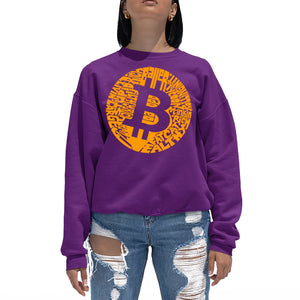 Bitcoin  - Women's Word Art Crewneck Sweatshirt