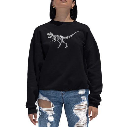 Dinosaur TRex Skeleton - Women's Word Art Crewneck Sweatshirt